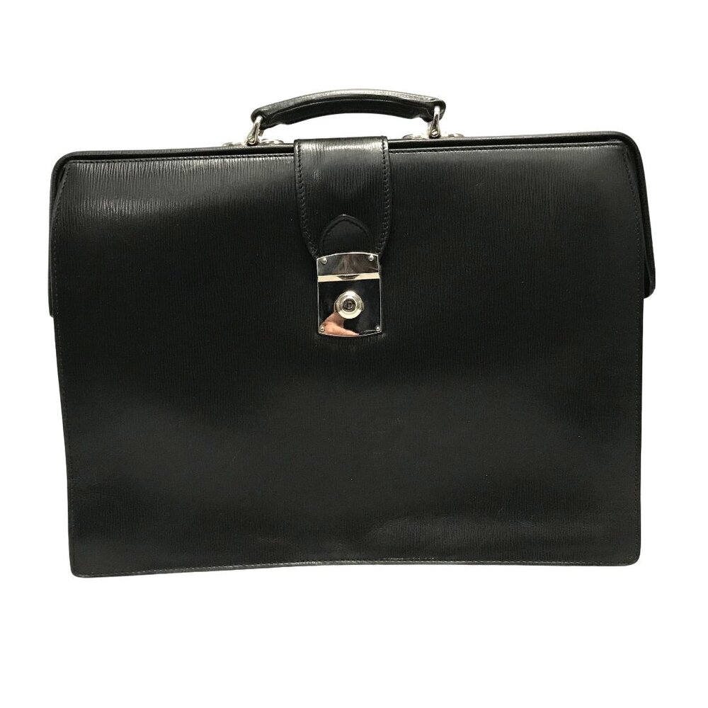 Elegant Black Leather Italian Briefcase Professional Business Luxury Bag